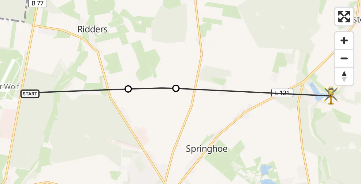Flugroute Rettungshubschrauber Ridders - Oeschebüttel, 06 März 2026, 15:01