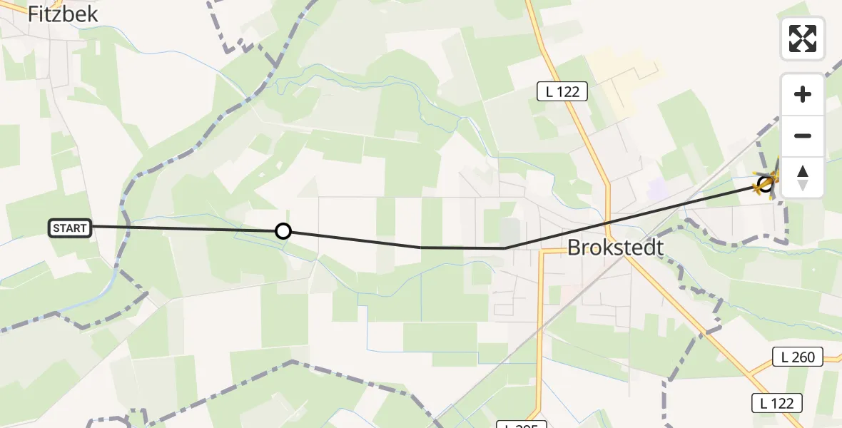 Routekaart van de vlucht: Rettungshubschrauber nach Hasenkrug, Achter de Dann