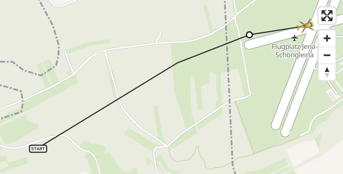 Flugroute Rettungshubschrauber Mennewitz - Jena-Schöngleina Airfield, 06 März 2026, 16:28