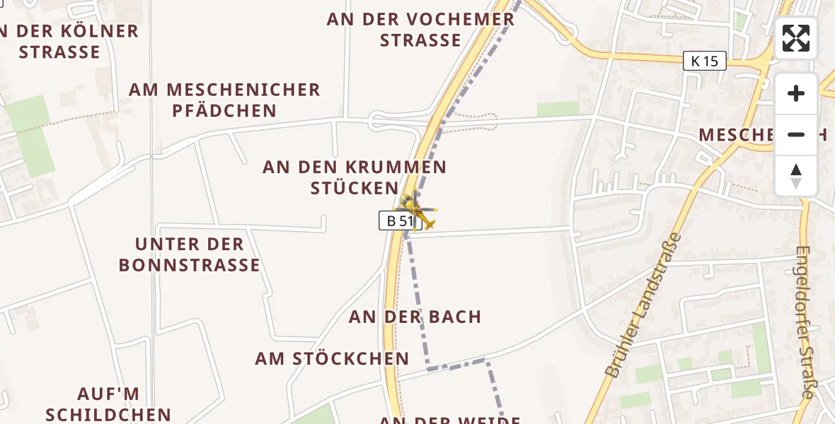 Flugroute Rettungshubschrauber Hürth - Hürth, 07 März 2026, 06:35