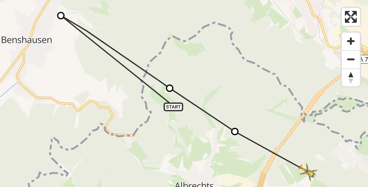 Flugroute Rettungshubschrauber Suhl - Suhl, 07 März 2026, 09:20