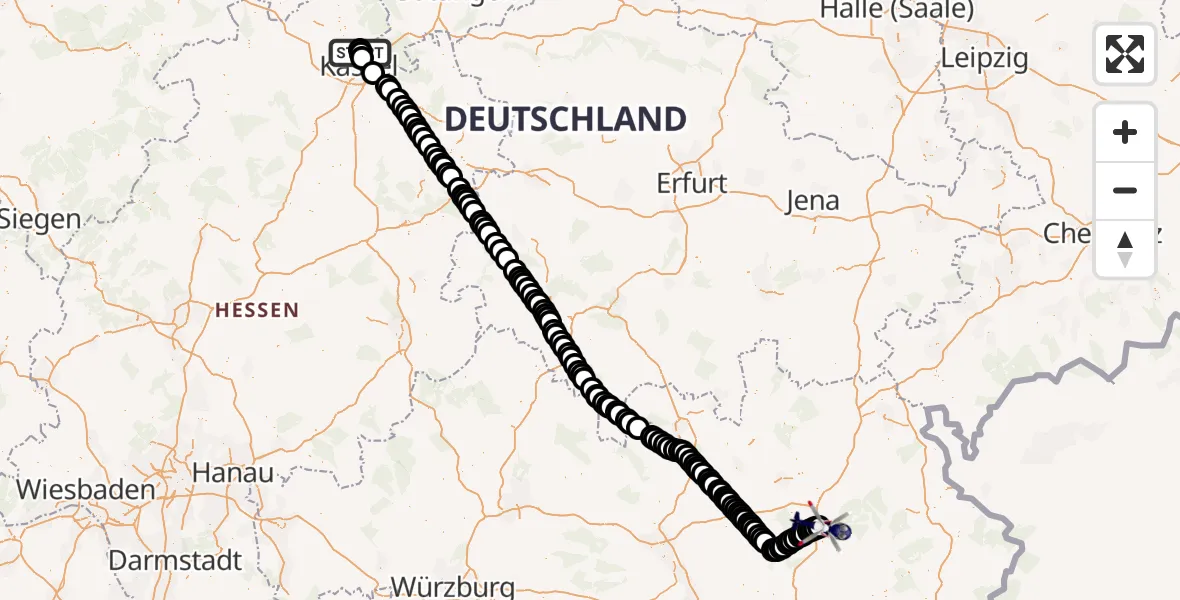 Flugroute Polizeihubschrauber Fuldatal Federal Police Heliport - Ruh, 07 März 2026, 09:28