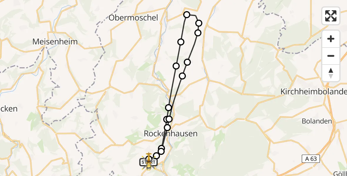 Flugroute Rettungshubschrauber Imsweiler UL - Imsweiler UL, 07 März 2026, 11:39