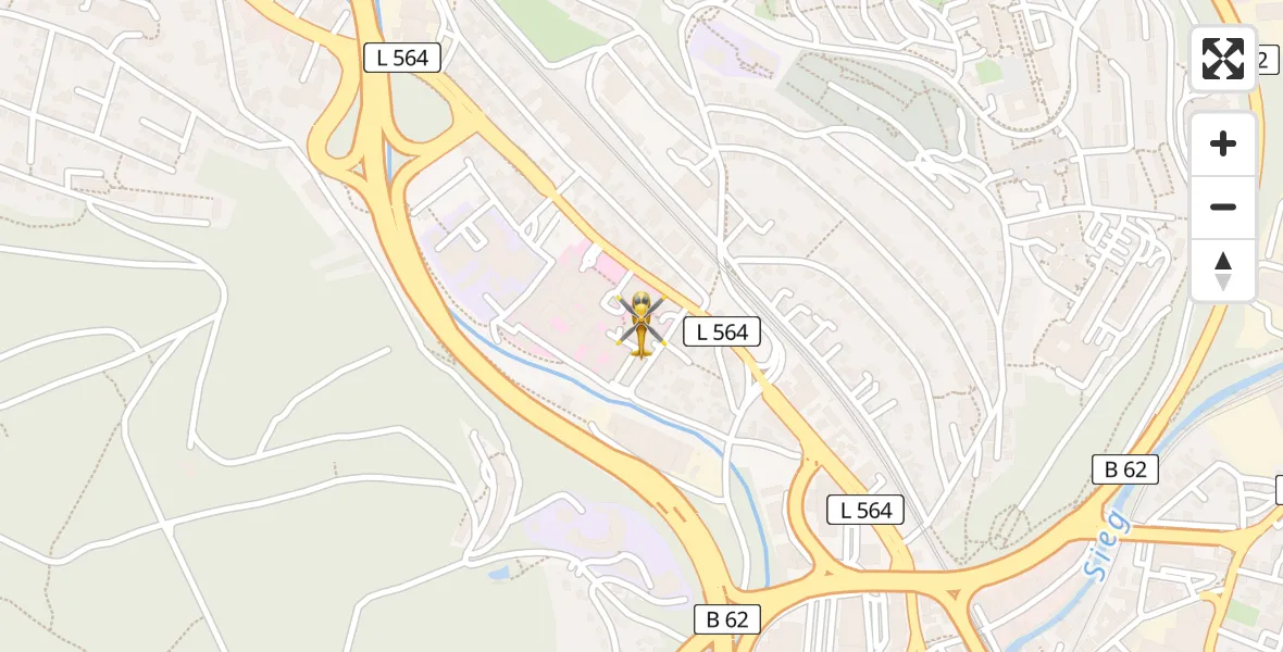 Routekaart van de vlucht: Ambulanzhubschrauber nach Siegen