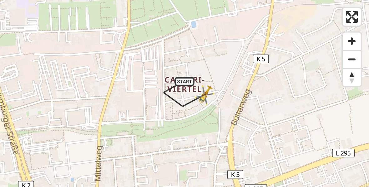 Routekaart van de vlucht: Rettungshubschrauber nach Braunschweig, Montgolfierstraße