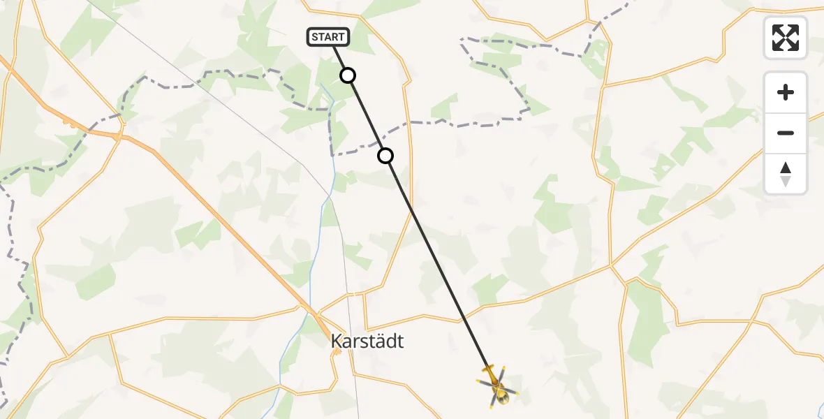 Flugroute Rettungshubschrauber Balow - Premslin, 07 März 2026, 13:10