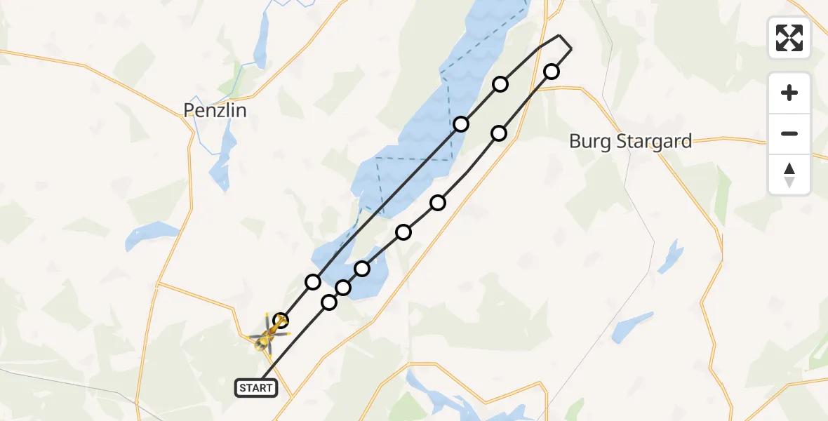 Flugroute Rettungshubschrauber Blumenholz - Blumenholz, 07 März 2026, 13:30