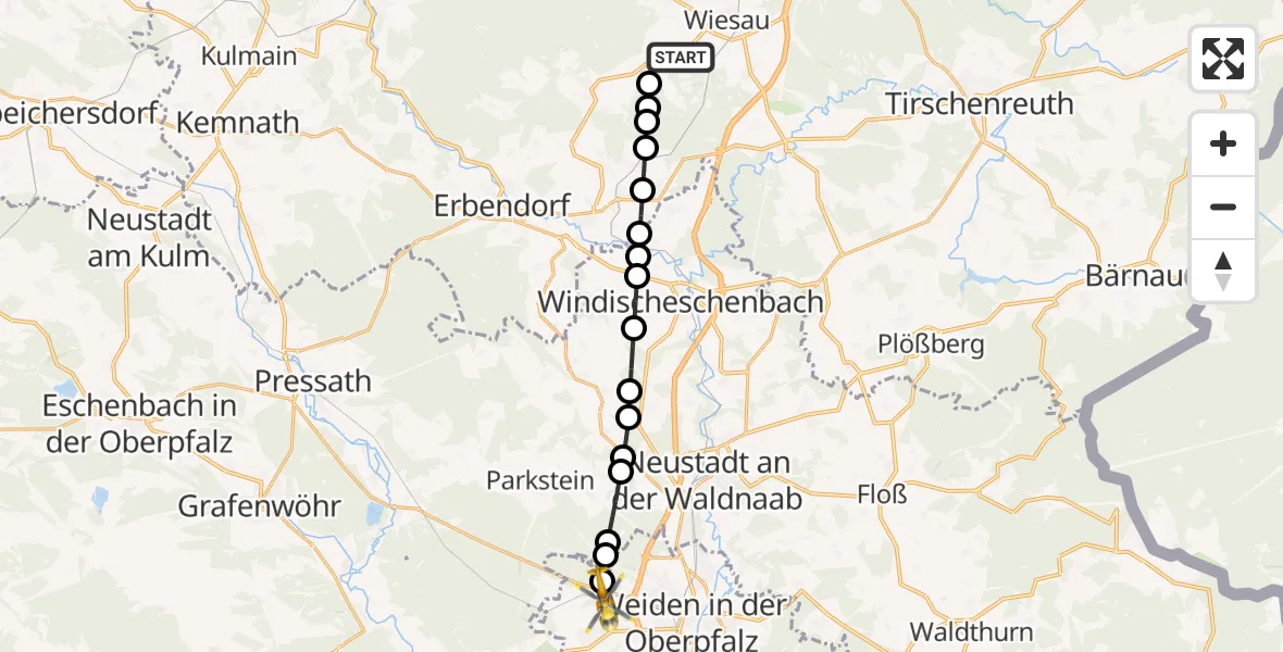 Flugroute Rettungshubschrauber Kornthan - Latsch, 07 März 2026, 14:00