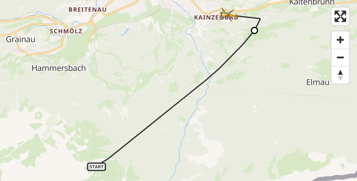 Flugroute Rettungshubschrauber Garmisch-Partenkirchen - Garmisch-Partenkirchen Clinic Heliport, 07 März 2026, 15:20