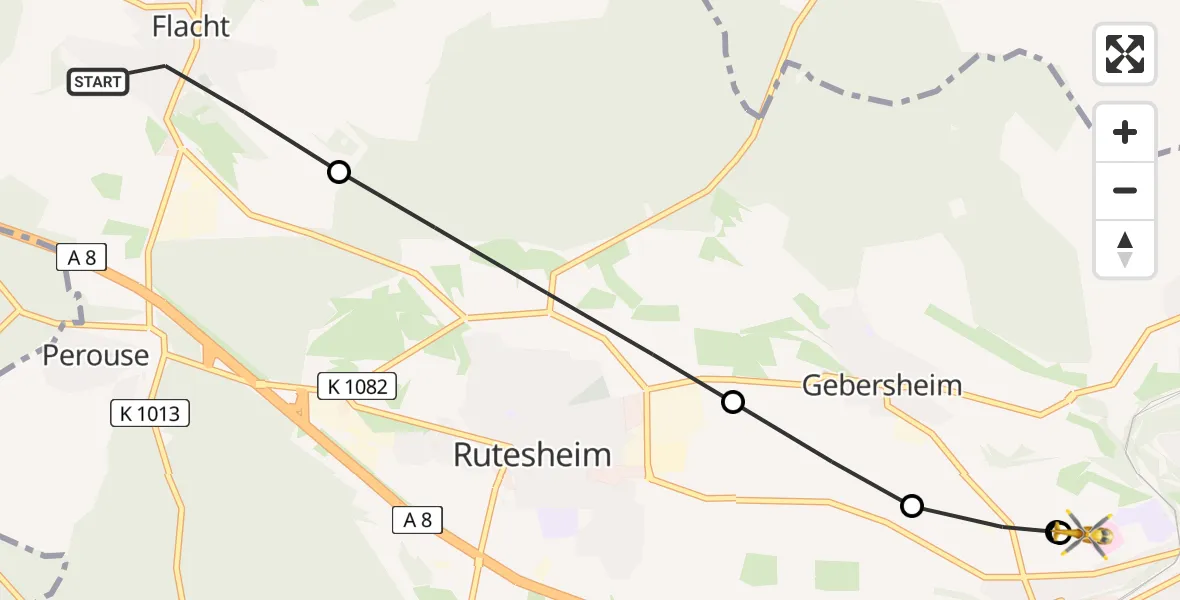 Routekaart van de vlucht: Rettungshubschrauber nach Leonberg Hospital