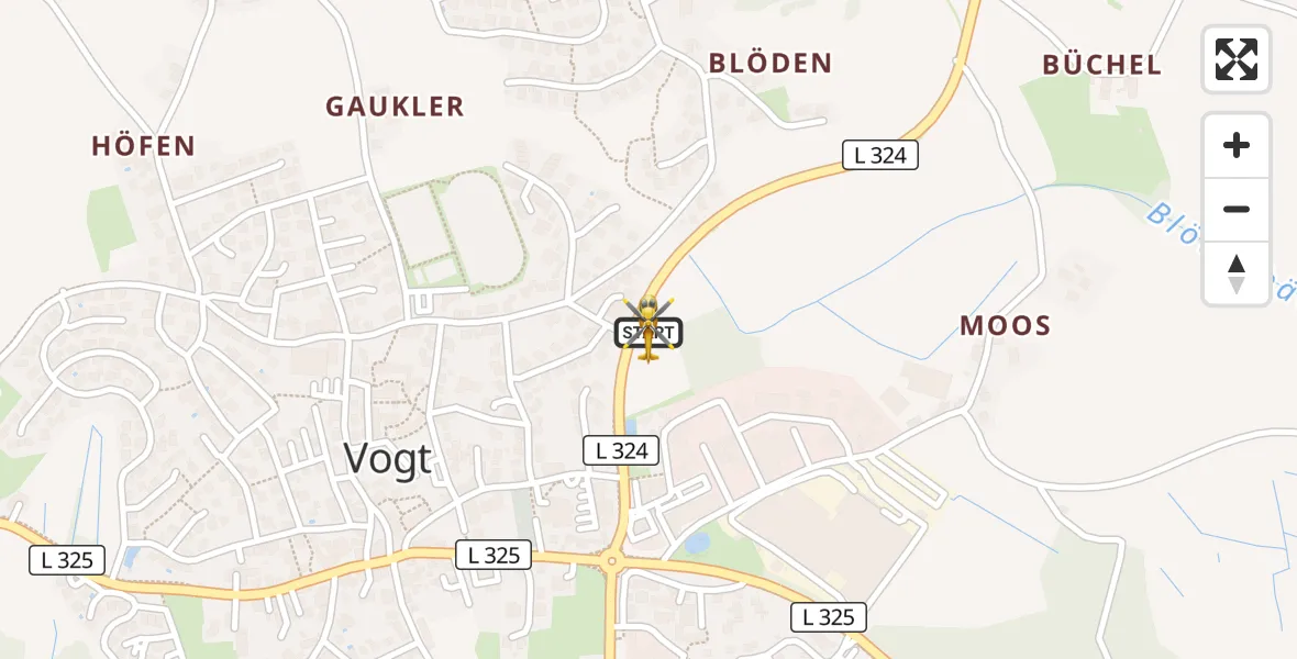 Flugroute Rettungshubschrauber Vogt - Vogt, 08 März 2026, 09:14