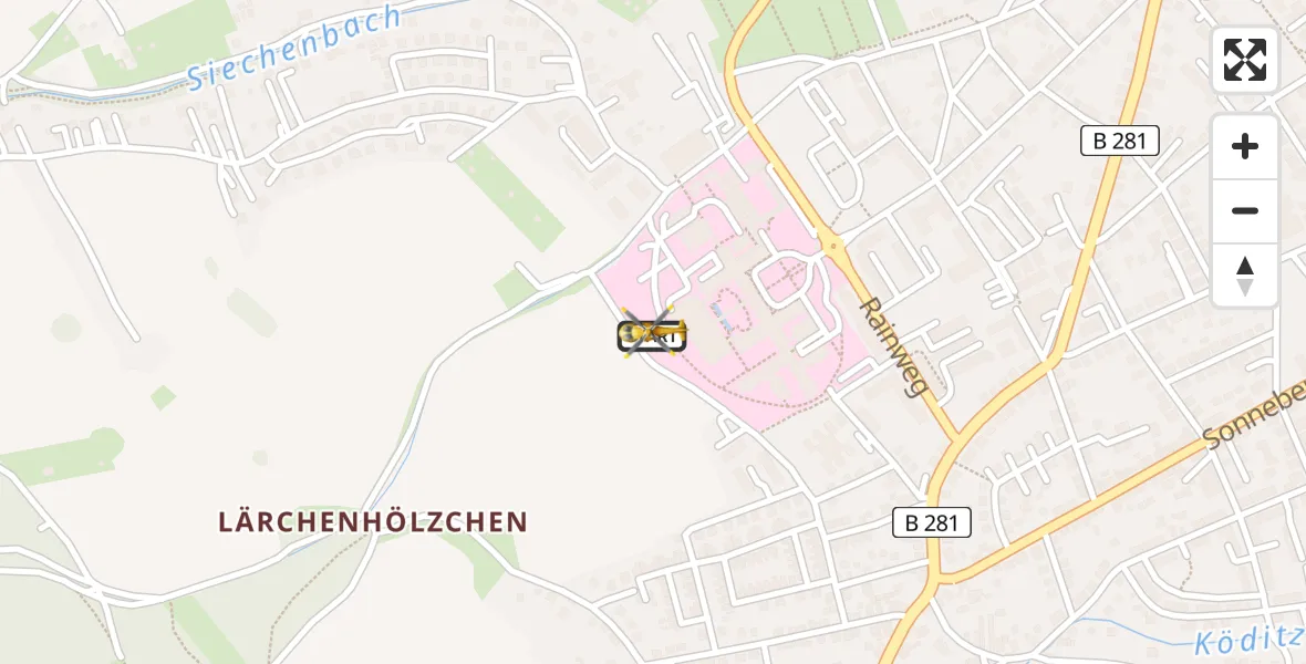 Flugroute Rettungshubschrauber Thuringia Hospital Saalfeld - Thuringia Hospital Saalfeld, 08 März 2026, 09:50