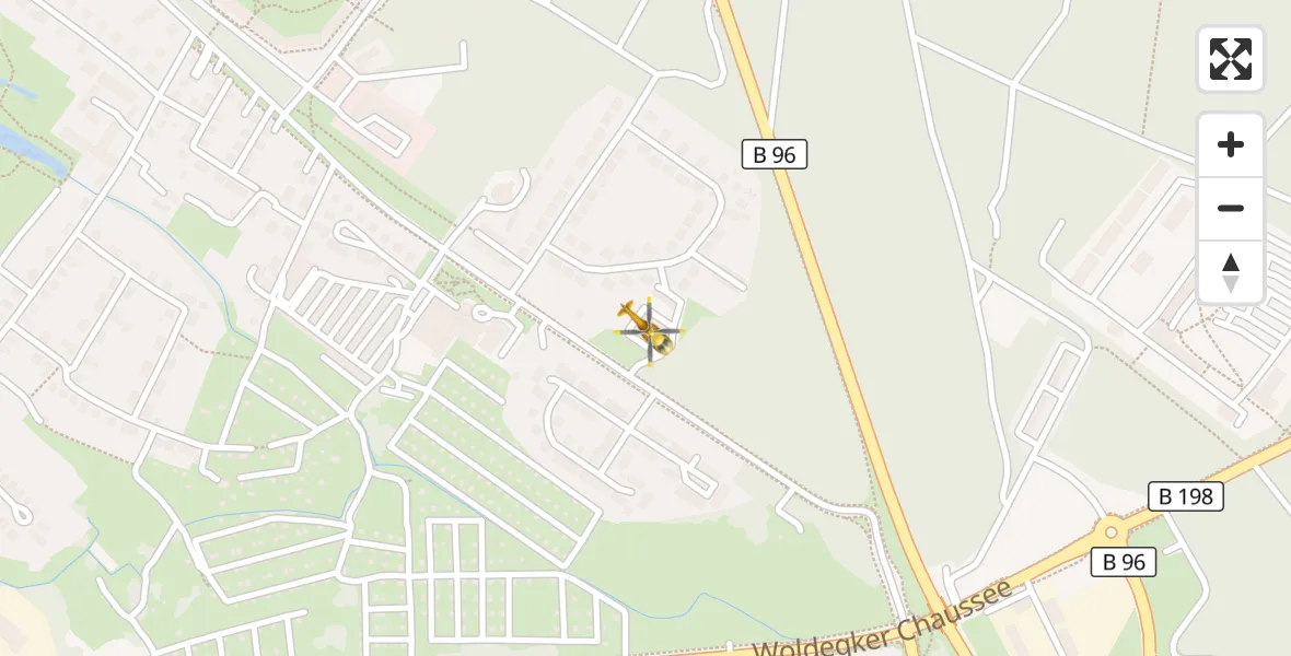 Flugroute Rettungshubschrauber Neustrelitz - Neustrelitz, 08 März 2026, 10:35