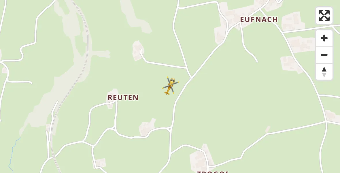 Flugroute Rettungshubschrauber Wildpoldsried - Wildpoldsried, 08 März 2026, 06:57