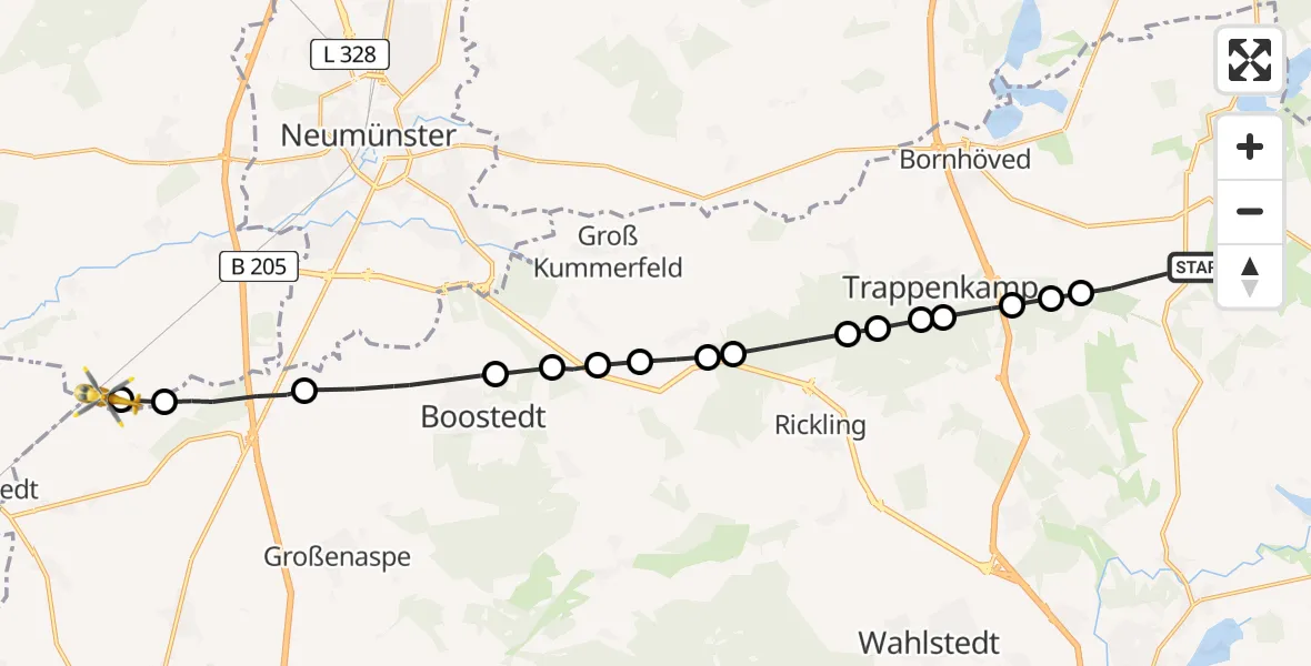 Routekaart van de vlucht: Rettungshubschrauber nach Arpsdorf, Willenbrook