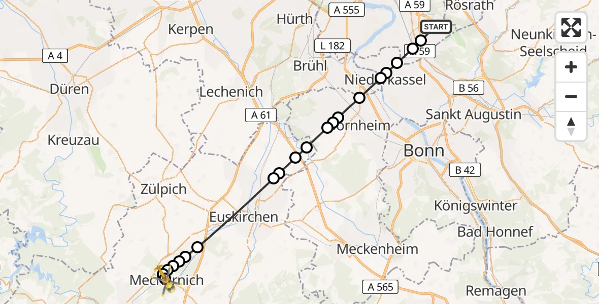 Routekaart van de vlucht: Ambulanzhubschrauber nach Mechernich, Sankt-Elisabeth-Straße
