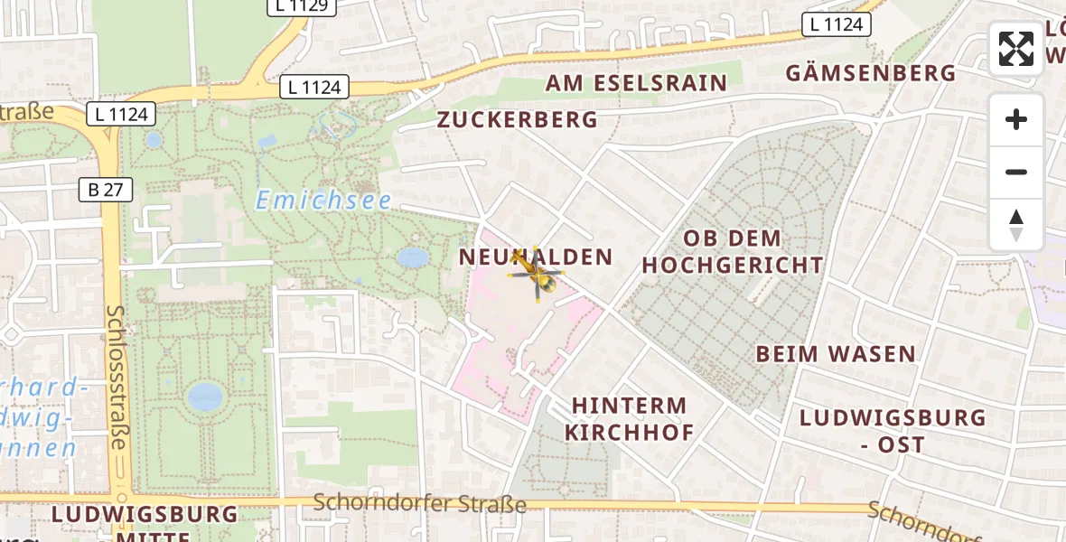 Flugroute Rettungshubschrauber Ludwigsburg - Ludwigsburg, 08 März 2026, 13:31