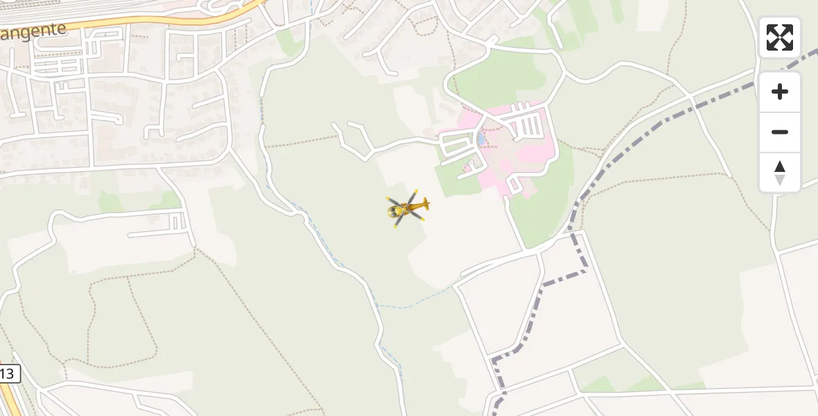 Flugroute Rettungshubschrauber Ochsenfurt Hospital - Ochsenfurt Hospital, 08 März 2026, 14:52