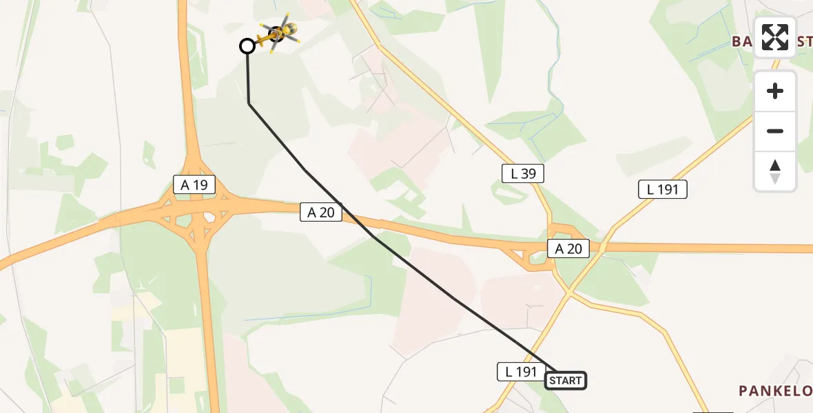 Flugroute Ambulanzhubschrauber Dummerstorf - Dummerstorf, 08 März 2026, 17:21