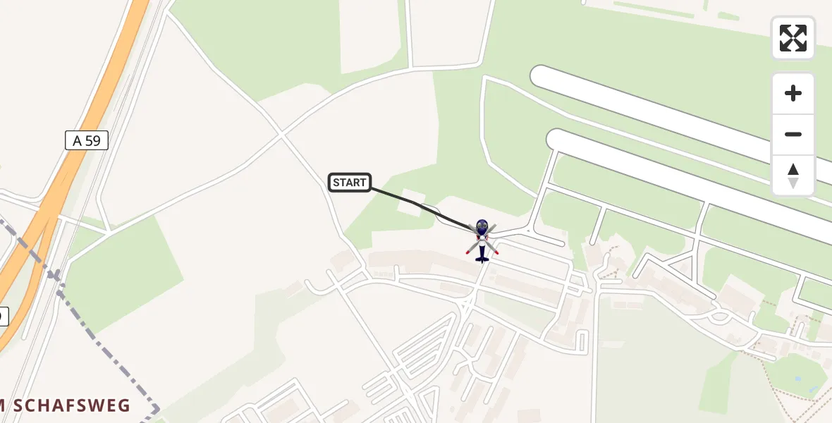 Routekaart van de vlucht: Polizeihubschrauber nach Sankt Augustin, Richthofenstraße