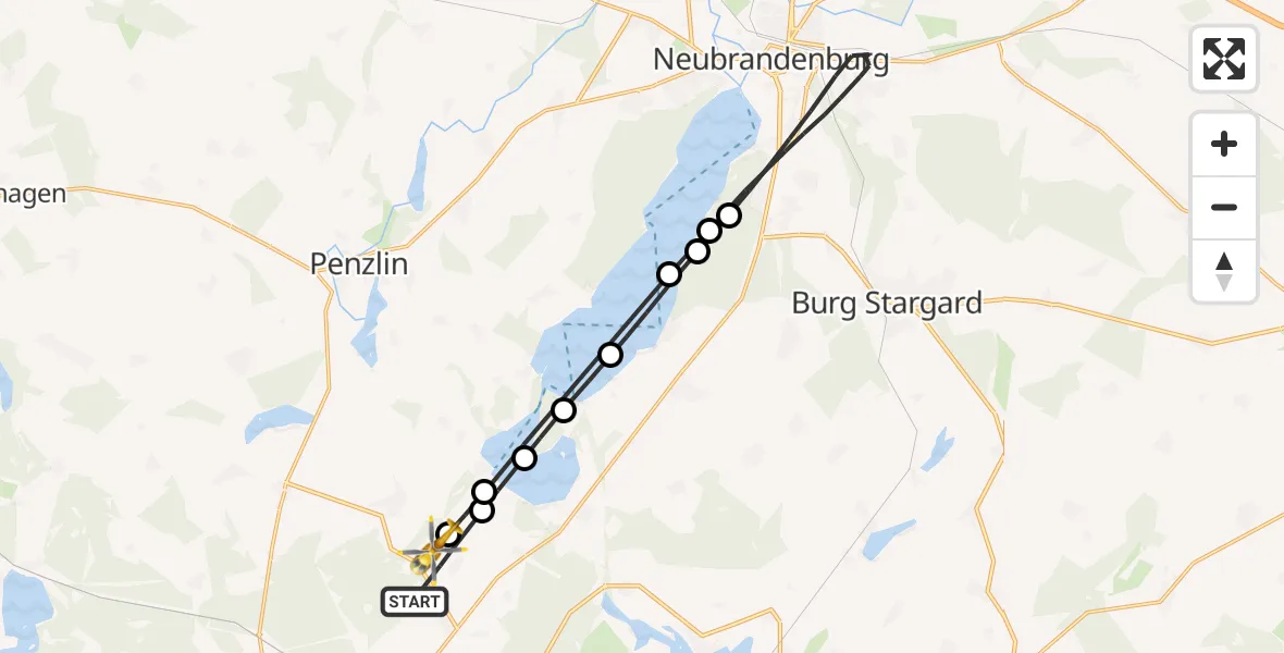 Flugroute Rettungshubschrauber Blumenholz - Blumenholz, 09 März 2026, 08:35