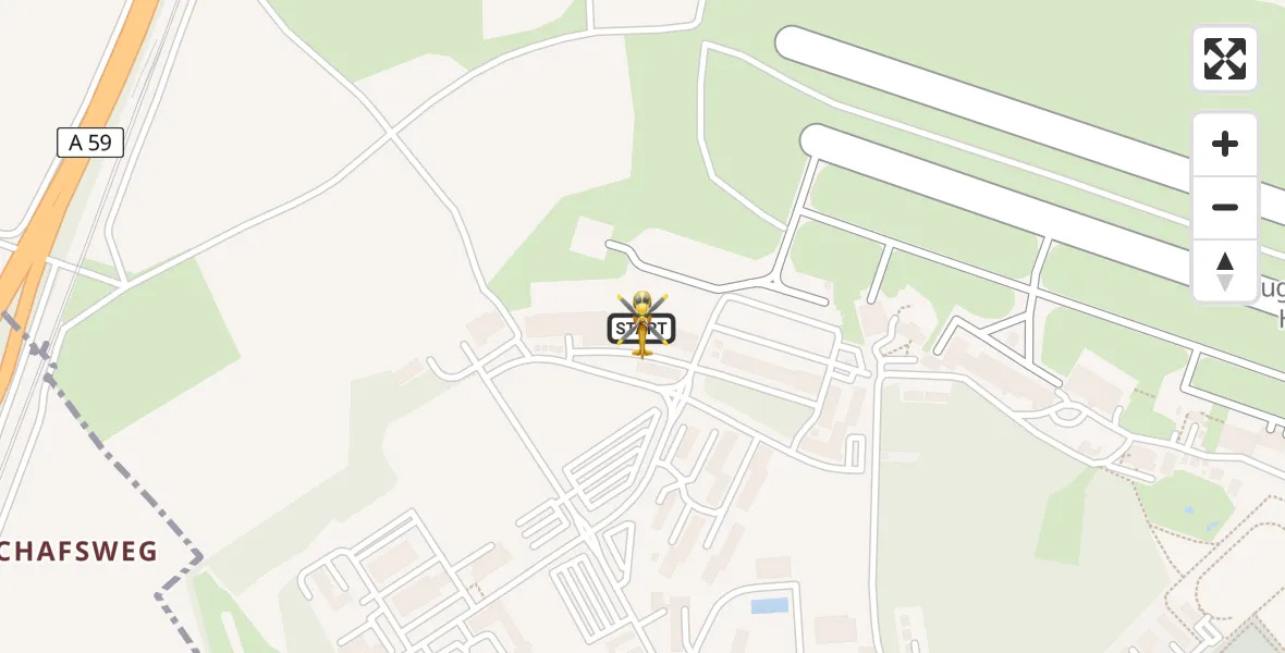Flugroute Rettungshubschrauber Sankt Augustin - Sankt Augustin, 09 März 2026, 09:38