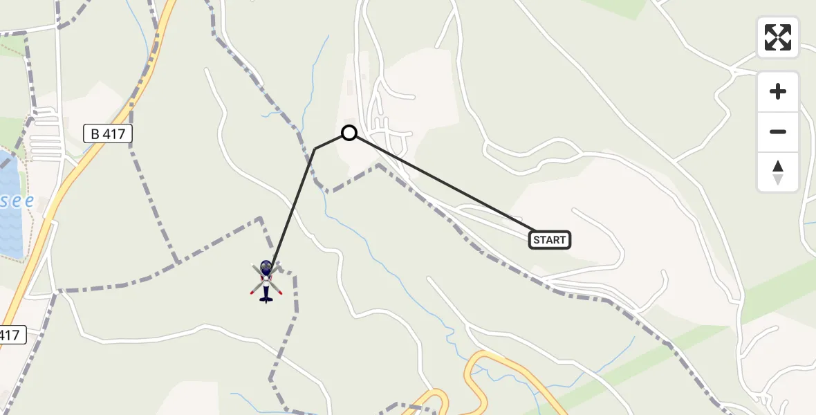 Routekaart van de vlucht: Polizeihubschrauber nach Langenscheid, K 25