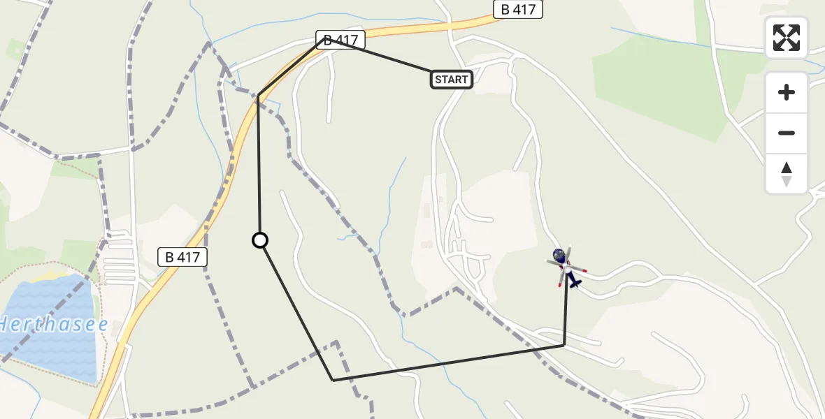 Routekaart van de vlucht: Polizeihubschrauber nach Geilnau, K 25