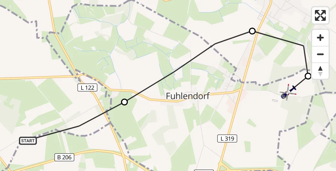 Flugroute Polizeihubschrauber Hagen - Bad Bramstedt Heliport, 09 März 2026, 11:09