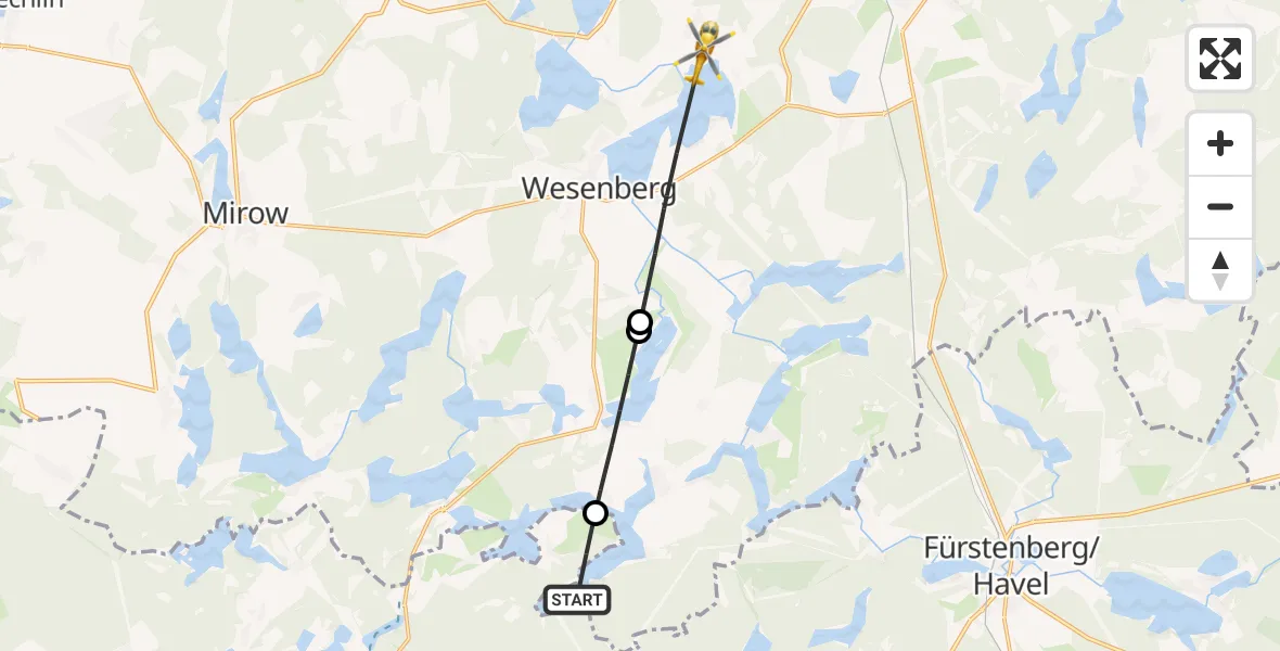 Routekaart van de vlucht: Rettungshubschrauber nach Userin