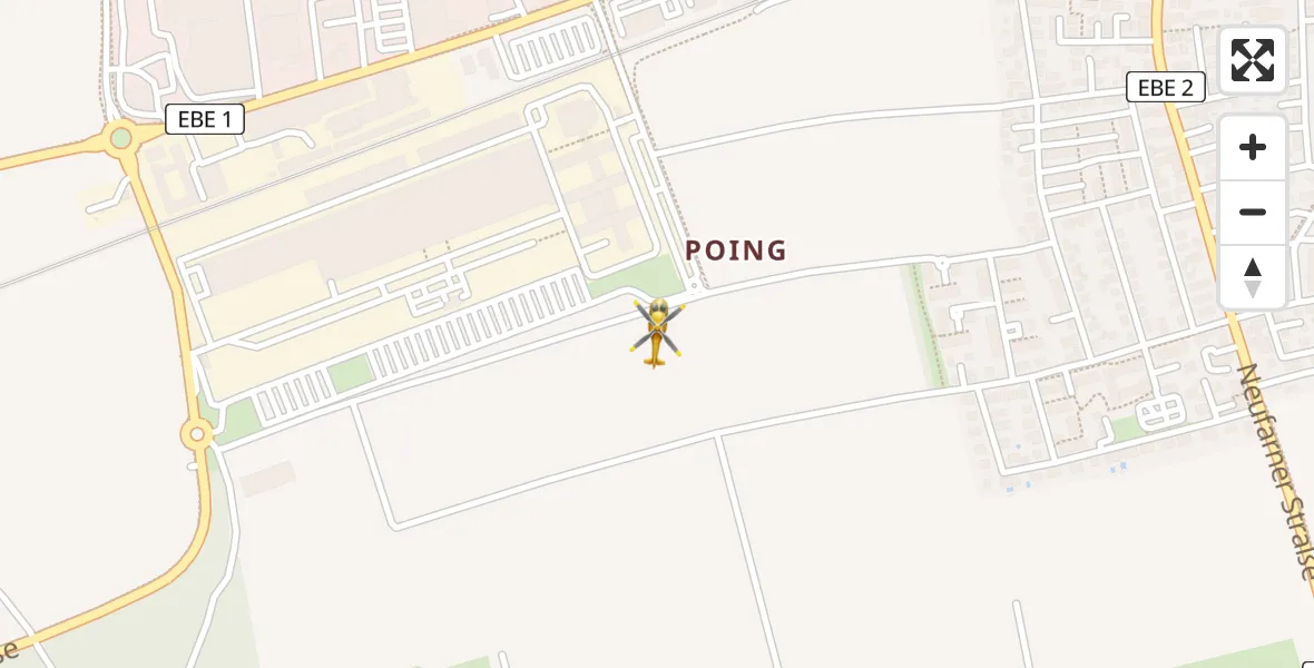 Flugroute Rettungshubschrauber Poing - Poing, 09 März 2026, 14:30