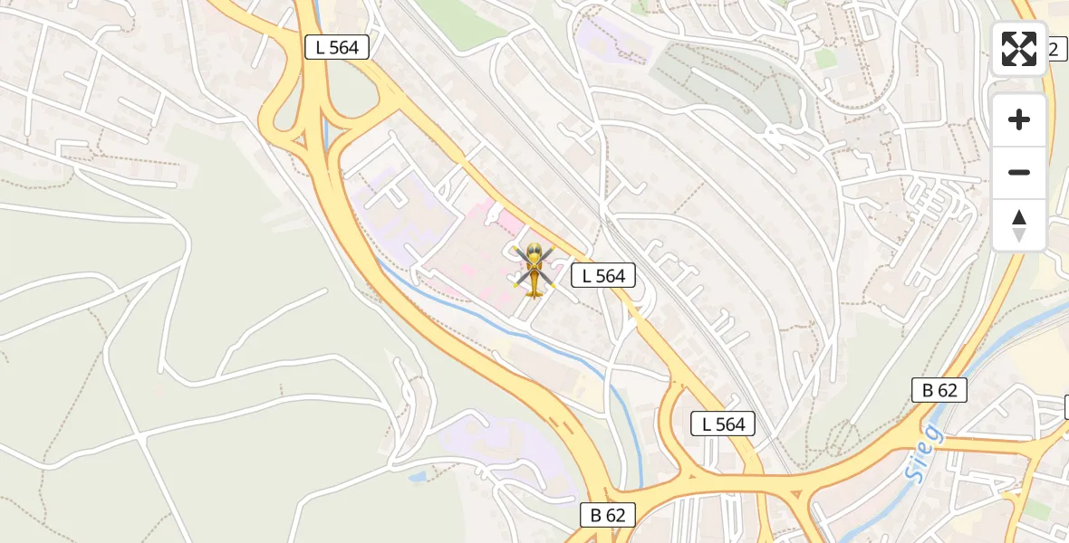 Flugroute Rettungshubschrauber Siegen - Siegen, 09 März 2026, 15:04