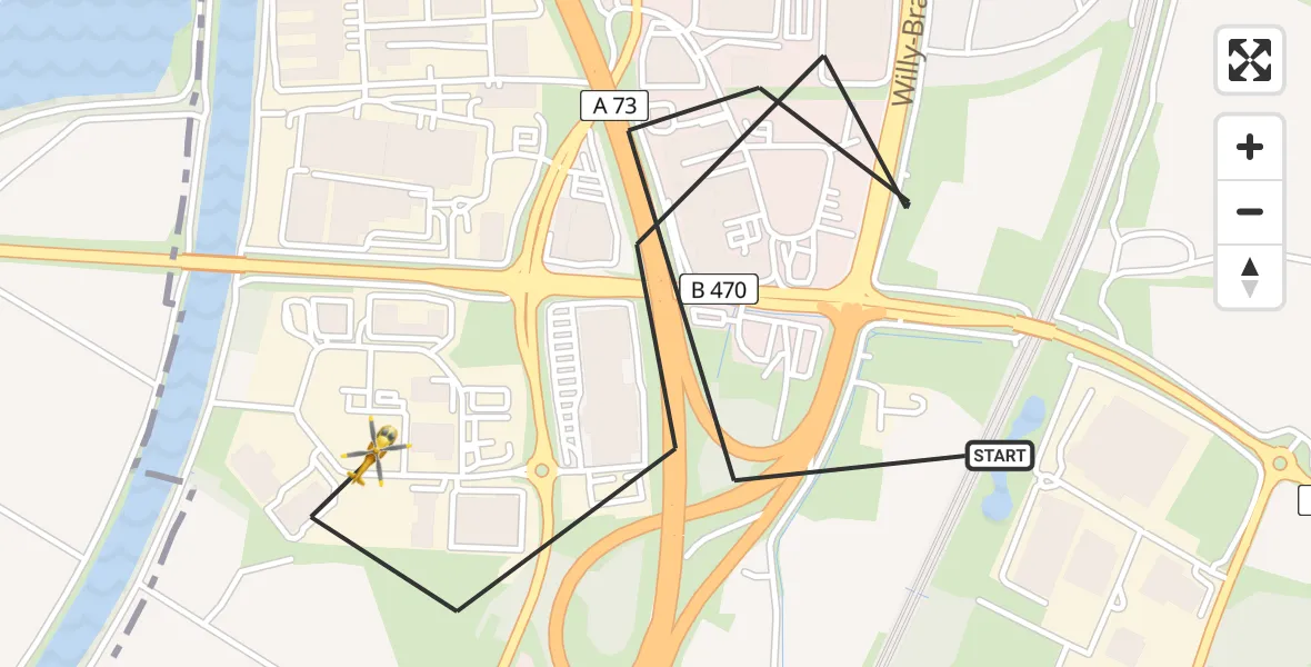 Flugroute Rettungshubschrauber Forchheim - Forchheim, 09 März 2026, 15:59