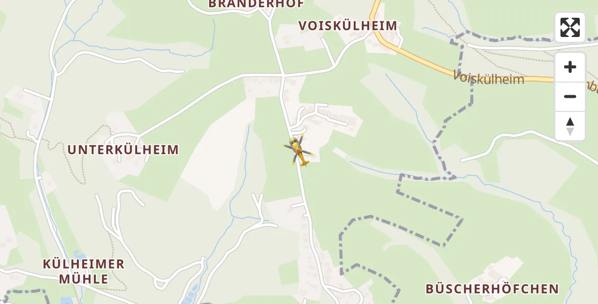 Flugroute Ambulanzhubschrauber Bergisch Gladbach - Bergisch Gladbach, 09 März 2026, 16:21