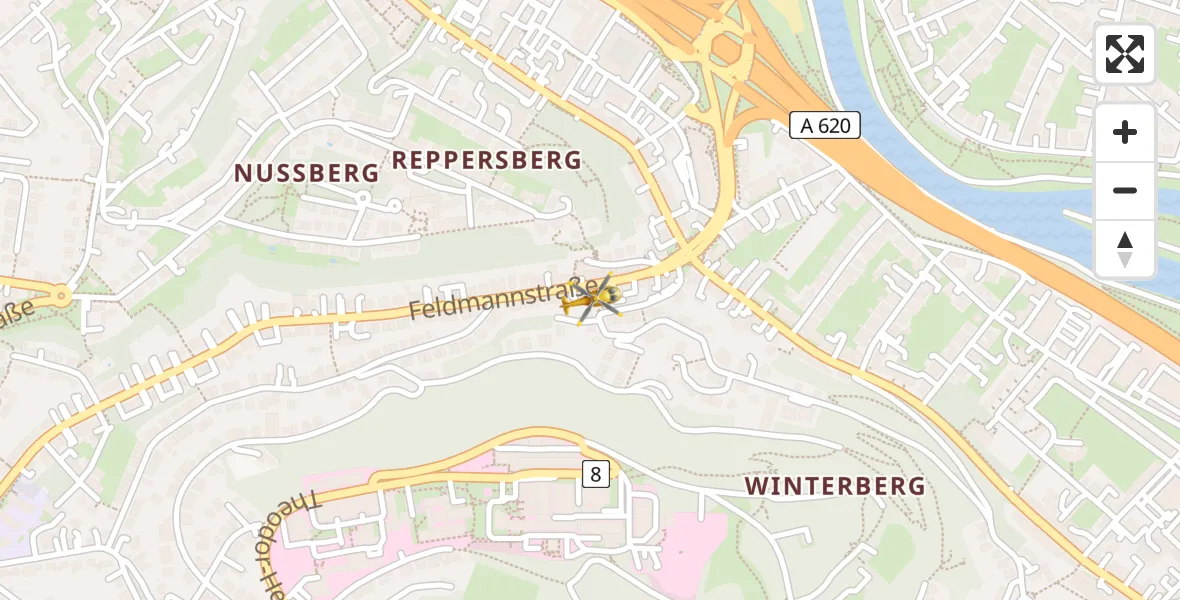 Flugroute Rettungshubschrauber Saarbrücken - Saarbrücken, 09 März 2026, 17:12