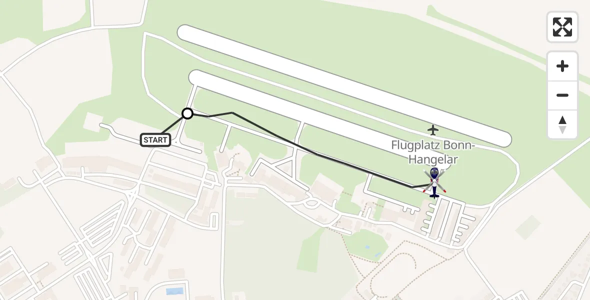 Flugroute Polizeihubschrauber Sankt Augustin - Bonn-Hangelar Airfield, 10 März 2026, 08:09
