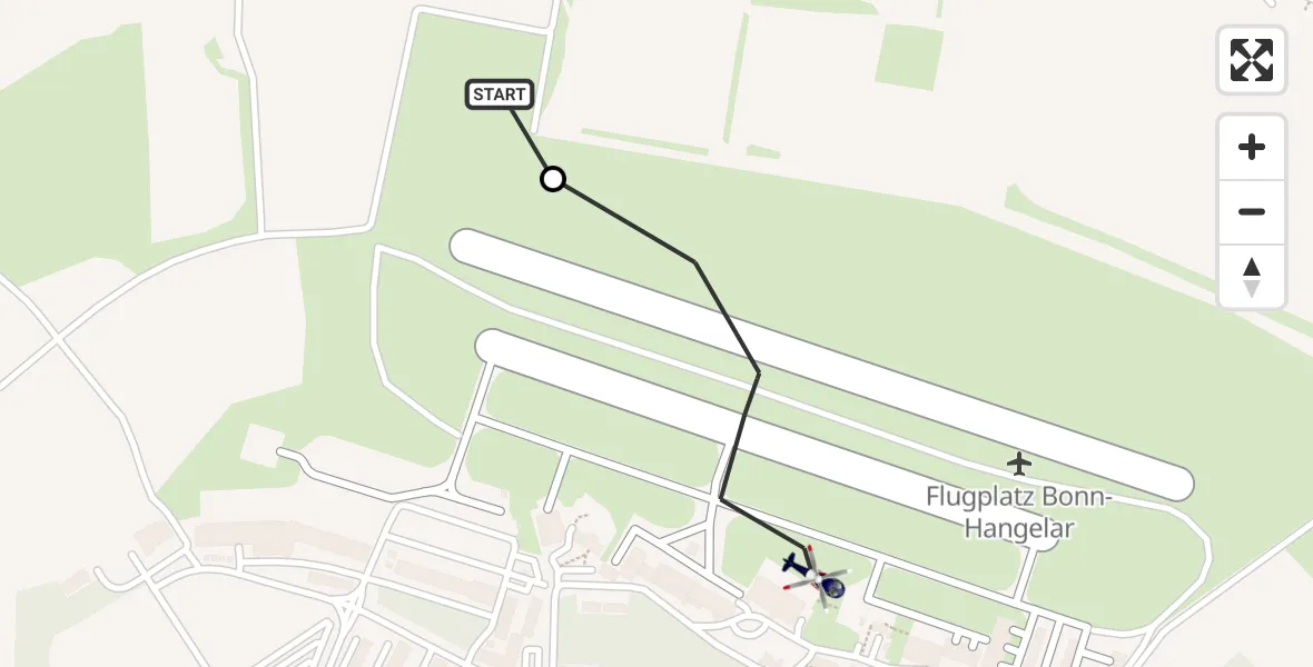 Flugroute Polizeihubschrauber Sankt Augustin - Bonn-Hangelar Airfield, 10 März 2026, 09:36