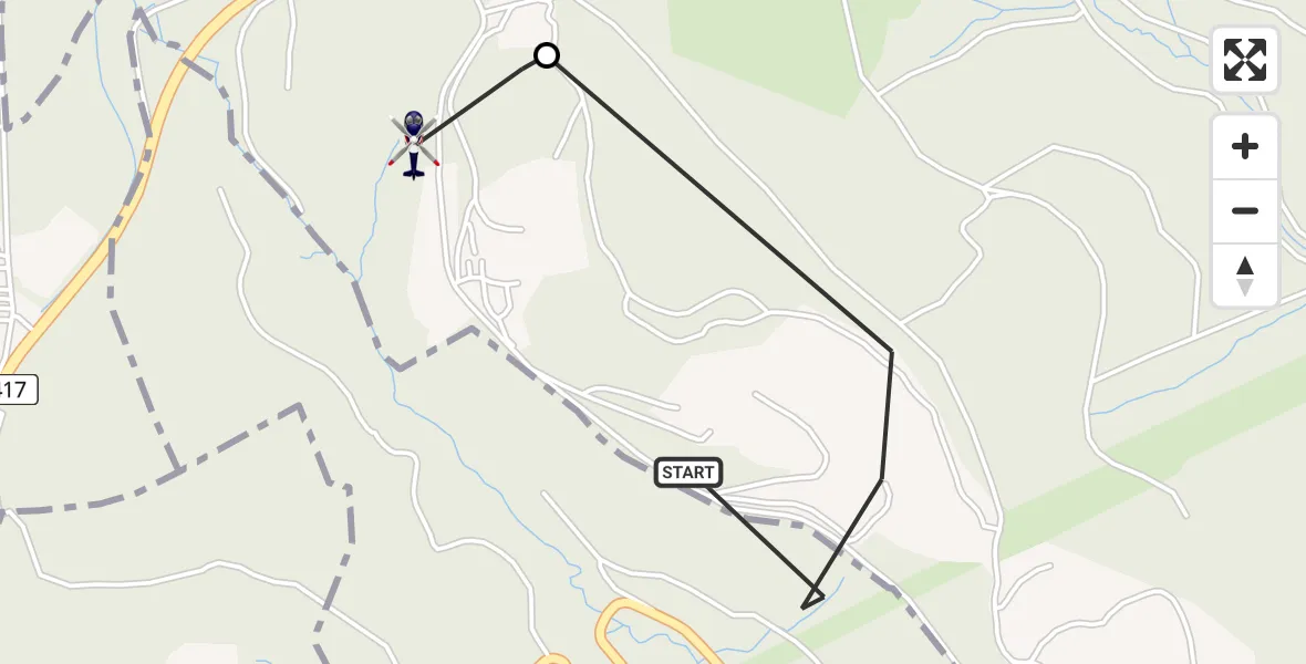 Routekaart van de vlucht: Polizeihubschrauber nach Langenscheid, B 417