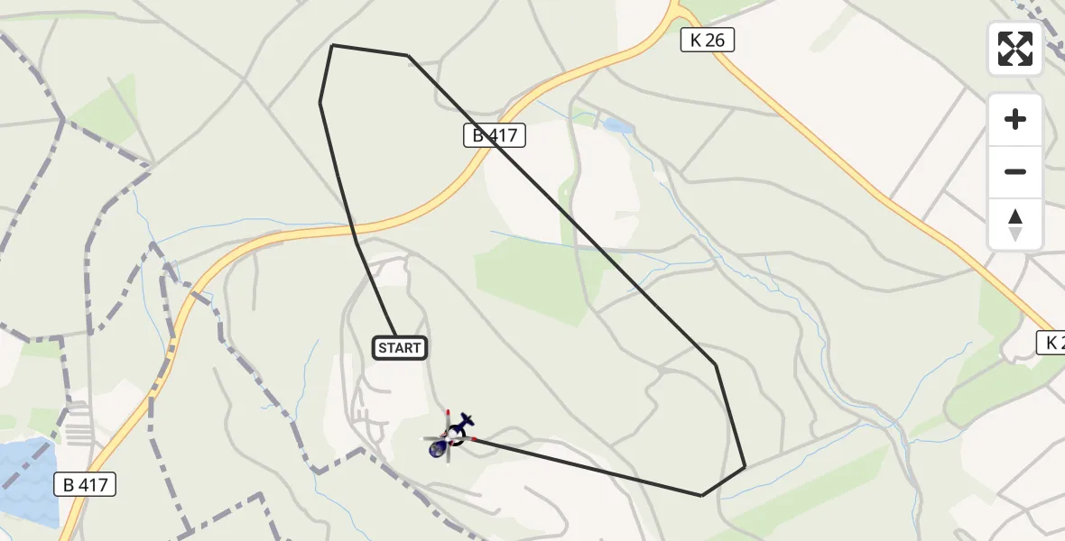 Flugroute Polizeihubschrauber Langenscheid - Geilnau, 10 März 2026, 10:22