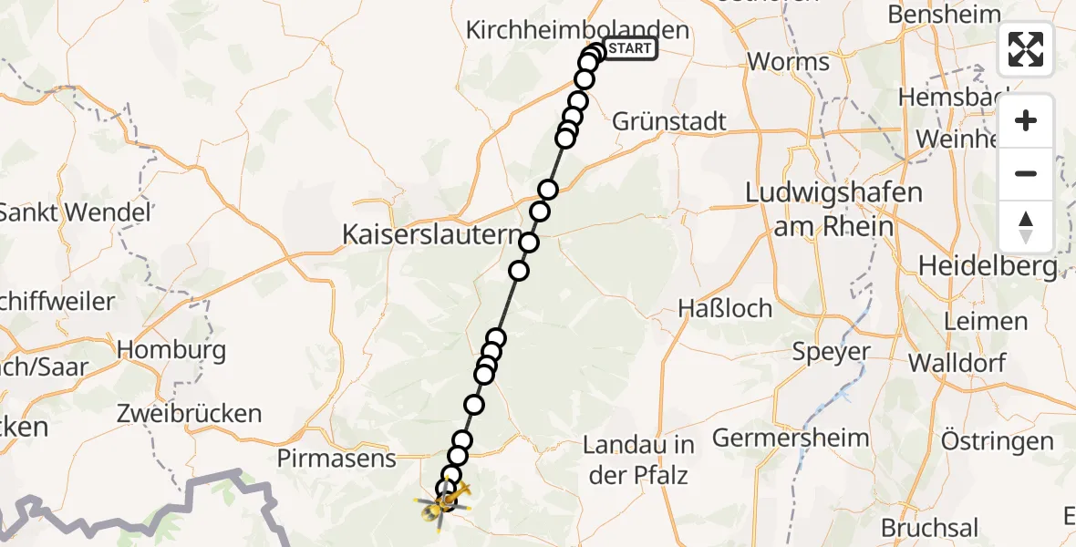 Routekaart van de vlucht: Rettungshubschrauber nach Reichenbach, K 40