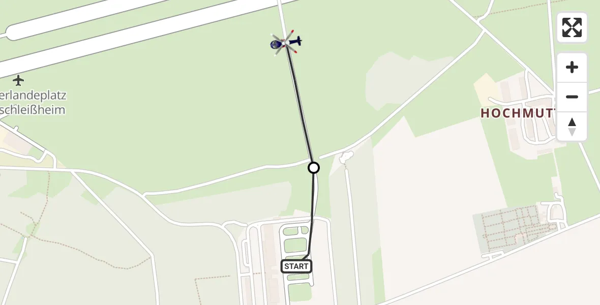 Flugroute Polizeihubschrauber Oberschleißheim - Oberschleissheim Heliport, 10 März 2026, 10:44