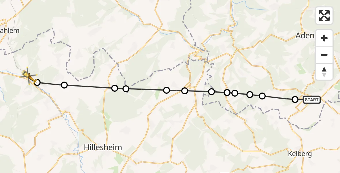 Flugroute Ambulanzhubschrauber Müllenbach - Glaadt, 10 März 2026, 11:12