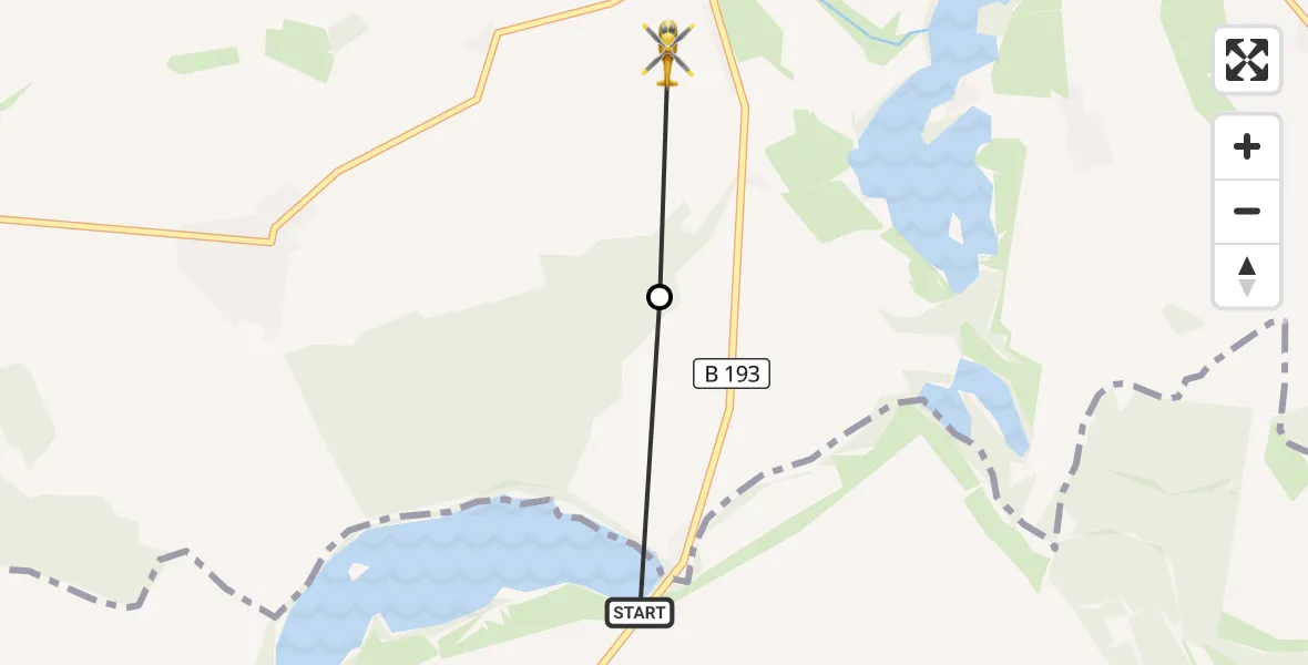 Flugroute Rettungshubschrauber Peckatel - Penzlin, 10 März 2026, 11:20