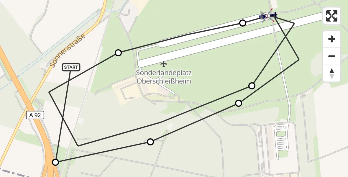 Flugroute Polizeihubschrauber Oberschleißheim - Oberschleissheim Heliport, 10 März 2026, 11:31