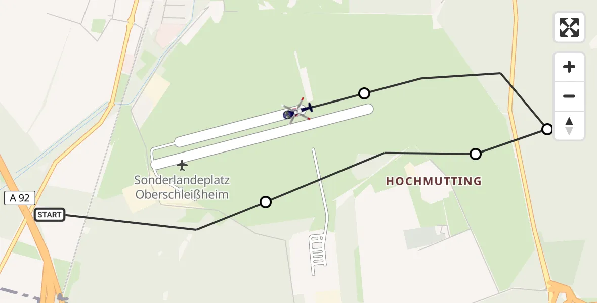 Flugroute Polizeihubschrauber Oberschleißheim - Oberschleissheim Heliport, 10 März 2026, 11:38