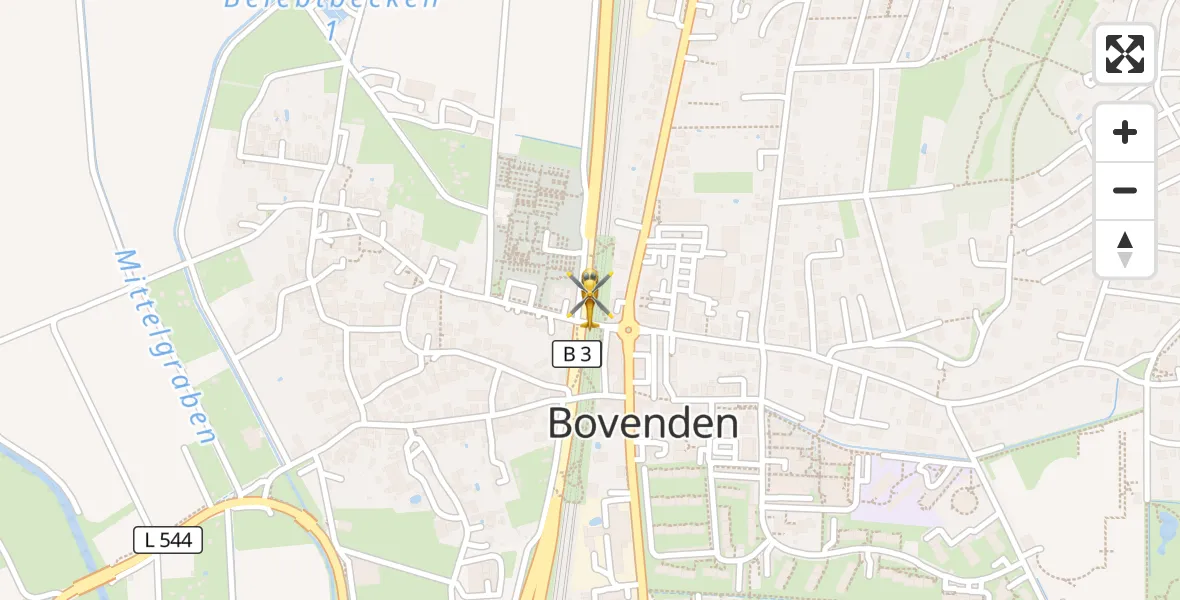 Flugroute Rettungshubschrauber Bovenden - Bovenden, 10 März 2026, 11:58