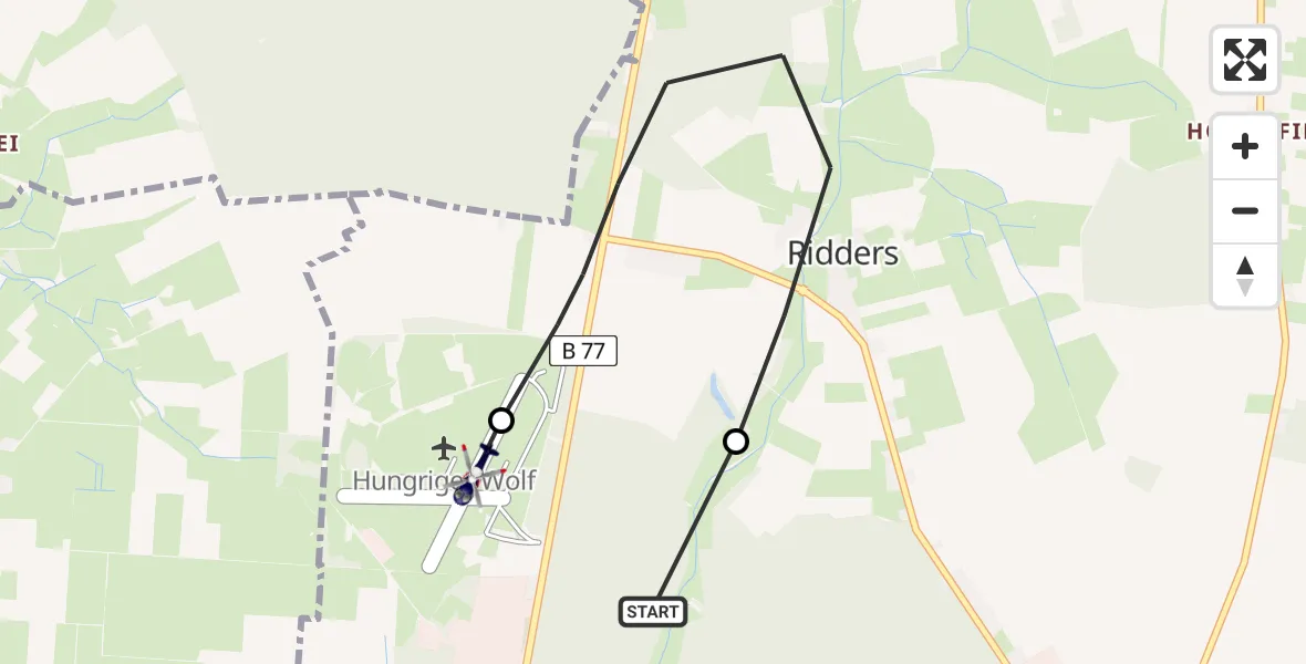 Flugroute Polizeihubschrauber Hohenlockstedt - Itzehoe Hungriger Wolf Airfield, 10 März 2026, 12:11
