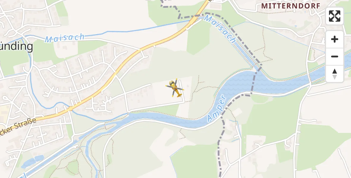 Flugroute Rettungshubschrauber Günding - Günding, 10 März 2026, 12:24