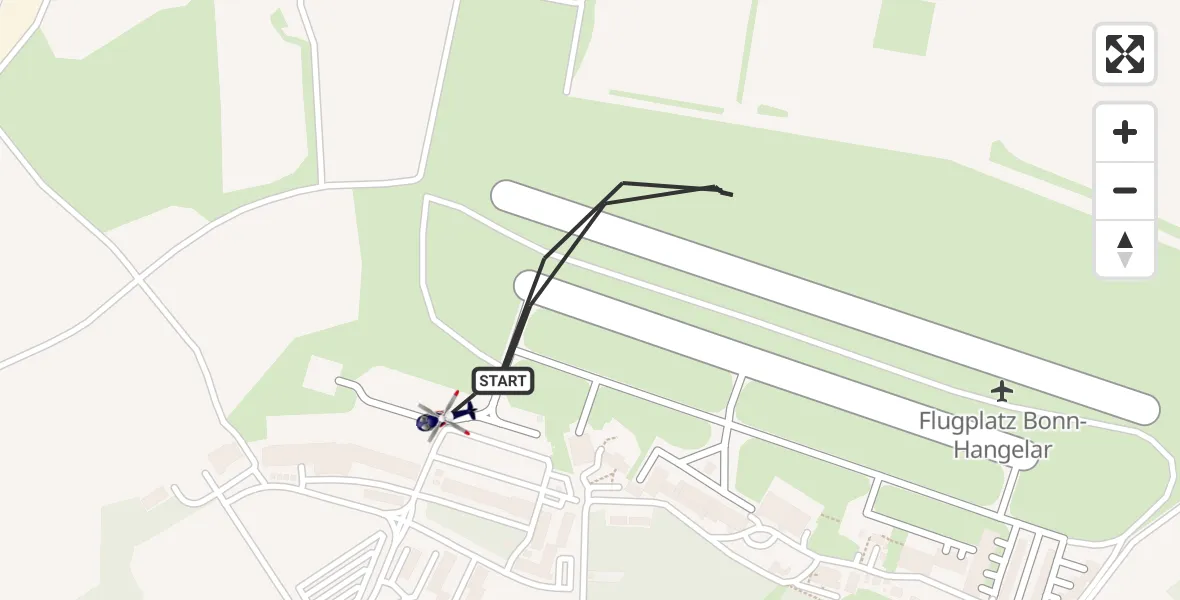 Flugroute Polizeihubschrauber Bonn-Hangelar Airfield - Sankt Augustin, 10 März 2026, 12:59