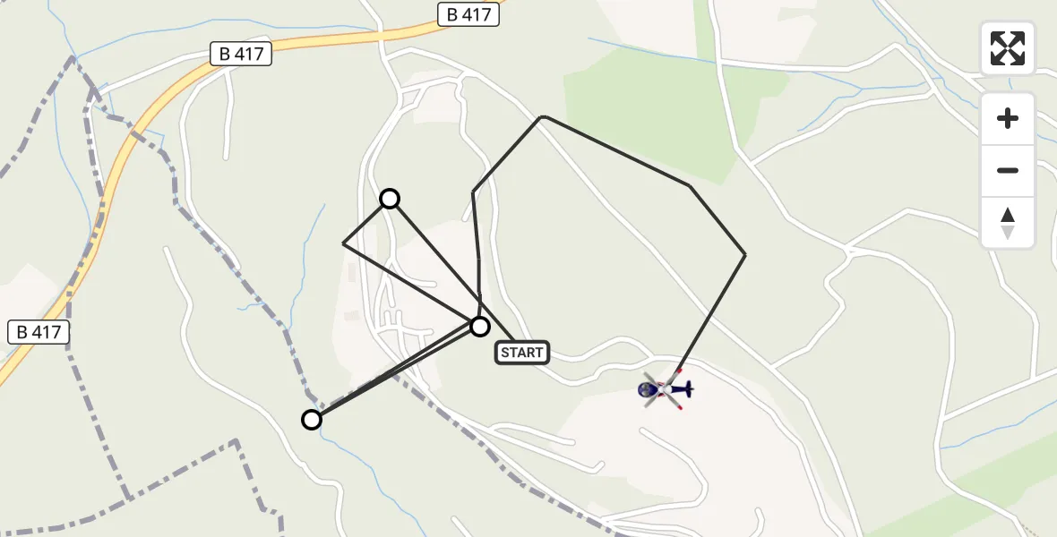 Flugroute Polizeihubschrauber Geilnau - Geilnau, 10 März 2026, 13:00